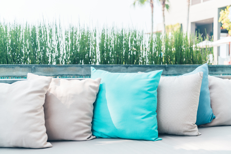 Pillow on sofa decoration interior - Vintage filterの写真素材