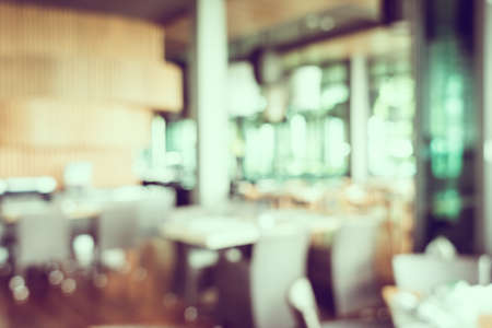 Abstract blur restaurant  interior background - Vintage filter