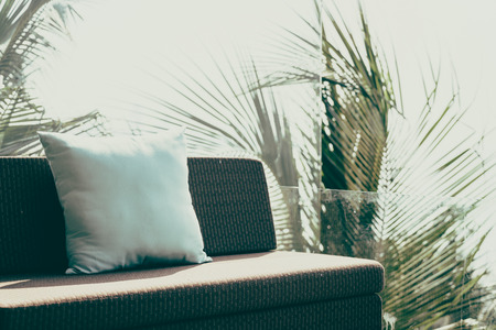 Pillow on sofa decoration interior - Vintage filter