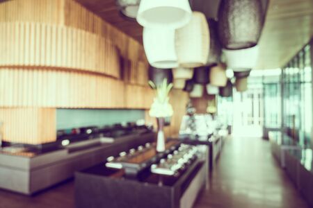Abstract blur restaurant  interior background - Vintage filterの写真素材