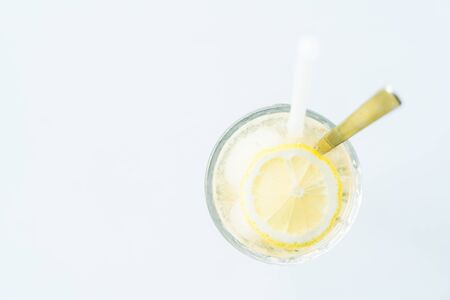 Iced lemon juice glassの写真素材