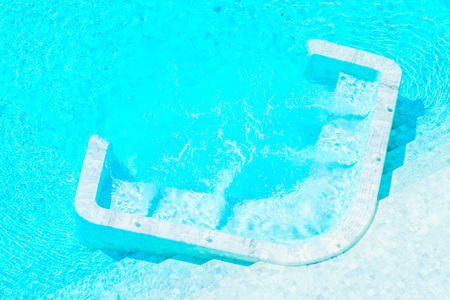 Aerial view Beautiful luxury hotel swimming pool resort with hot tubの写真素材