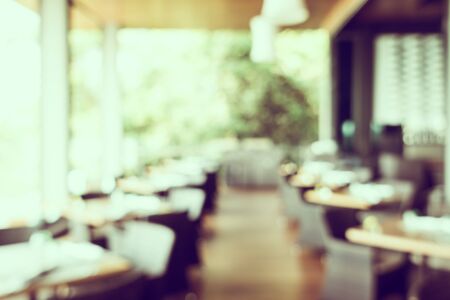 Abstract blur restaurant  interior background - Vintage filterの写真素材