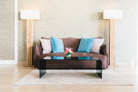 Pillow and Sofa decoration in luxury livingroom interior - Filter effectの写真素材