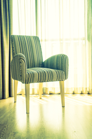 Sofa decoration in livingroom interior - Vintage filterの写真素材