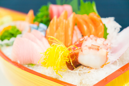 Raw fresh fish sashimi japanese food - soft focus pointの写真素材