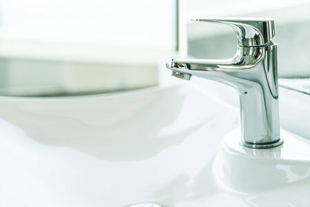 Faucet water in bathroom - Vintage filterの写真素材