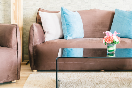 Pillow and Sofa decoration in luxury livingroom interior - Filter effectの写真素材