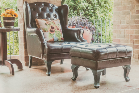 Sofa decoration in livingroom interior - Vintage Filterの写真素材