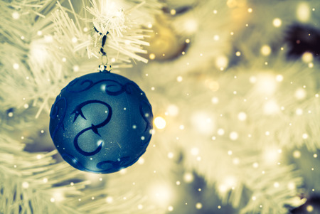 Christmas decoration ornament background - vintage and snow filter effectの写真素材