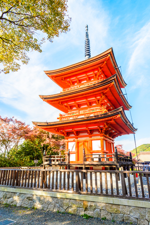 Kiyomizu or Kiyomizu-dera temple in autum season at Kyoto Japanのeditorial素材