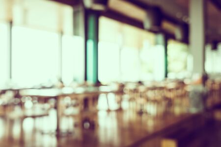 Abstract blur restaurant  interior background - Vintage filterの写真素材