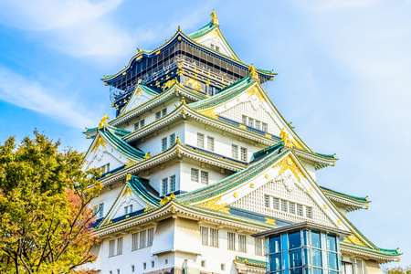 Beautiful Architecture Osaka castle in Japanのeditorial素材