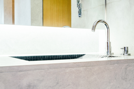 Faucet and sink decortaion in bathroom interior - Vintage filterの写真素材