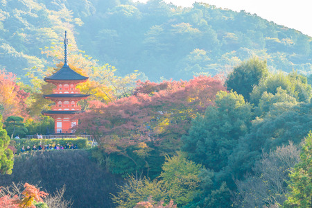 Kiyomizu or Kiyomizu-dera temple in autum season at Kyoto Japanのeditorial素材