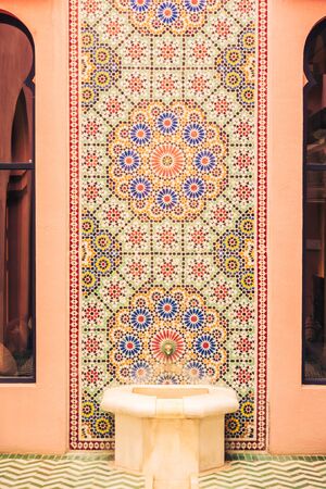 Fountain and Architecture morocco style decoration interior - Vintage Filterの写真素材