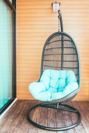 Empty chair decoration in patio deck - Vintage Filterの写真素材