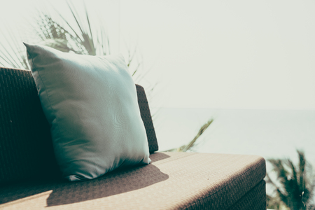 Pillow on sofa decoration interior - Vintage filterの写真素材