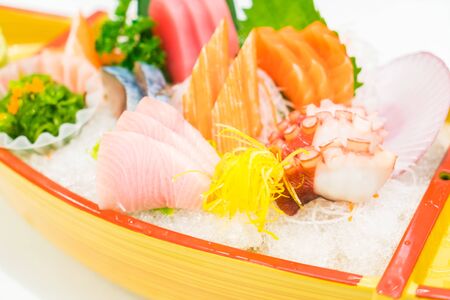 Raw fresh fish sashimi japanese food - soft focus pointの写真素材