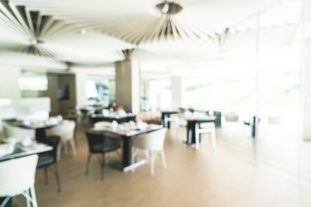 Abstract blur restaurant interior background - Vintage Filterの写真素材