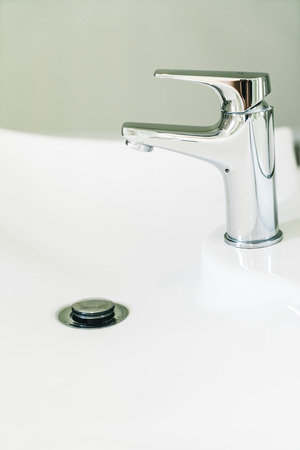 Faucet water in bathroom - Vintage filterの写真素材