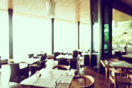 Abstract blur restaurant  interior background - Vintage filterの写真素材