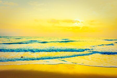 Beautiful sea and beach background - Vintage Filterの写真素材