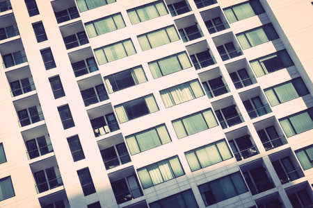 Windows pattern textures exterior of building - Vintage Filter
