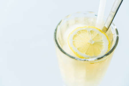 Iced lemon juice glassの写真素材
