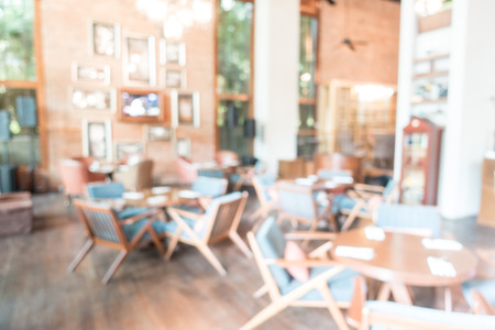 Abstract blur beautiful luxury restaurant interior for backgroundの写真素材