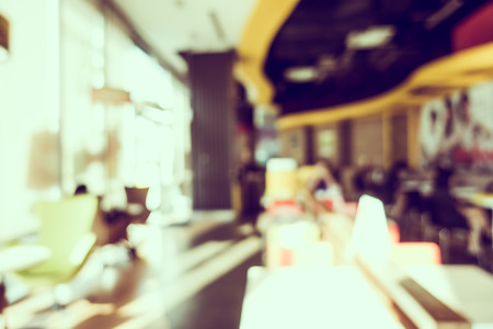Abstract blur restaurant interior for background - Vintage Filterの写真素材