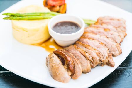 Soft focus on Duck breast fillet meat steakの写真素材