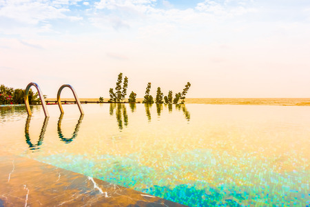 Beautiful luxury Swimming pool hotel resort - Vintage and Boost up color Filter