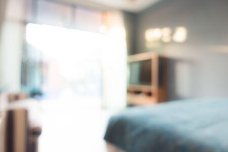 Abstract blur bedroom interior for backgroundの写真素材