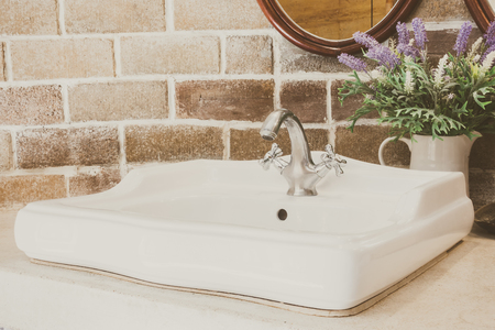 Beautiful luxury classic sink style - Vintage filterの写真素材
