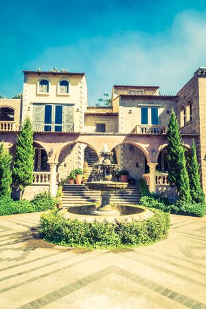 Beautiful Architecture and Building italy style - Vintage Filterのeditorial素材