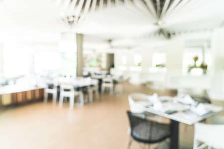 Abstract blur restaurant interior background - Vintage Filterの写真素材