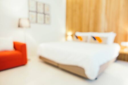 Abstract blur luxury bedroom interior for background - Vintage Light Filterの写真素材