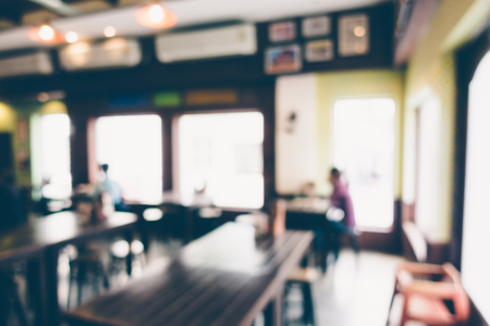 Abstract blur restaurant interior for background - Vintage Filterの写真素材