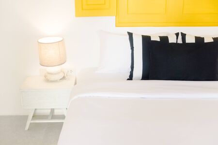 Beautiful luxury pillow on bedroom decoration in bedroom hotel - Vintage Light Filter
