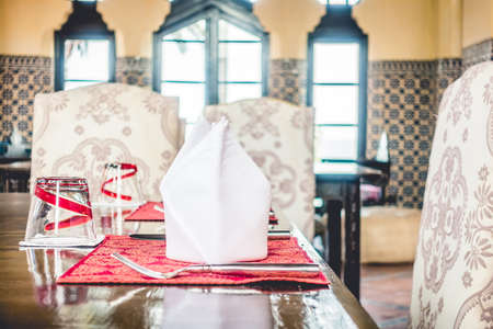 Table set for lunch or dinner with morocco style - Vintage Filterの写真素材