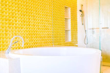 Beautiful decoration luxury hotel bathroom interior - Filter effectの写真素材