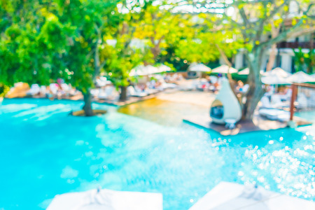 Abstract blur beautiful luxury swimming pool in hotel pool resort