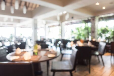 Abstract blur beautiful luxury restaurant interior for backgroundの写真素材