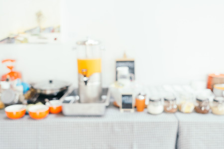 Abstract blur breakfast buffet in hotel restaurantの写真素材