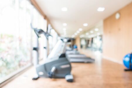 Abstract blur fitness and gym room interior for backgroundの写真素材