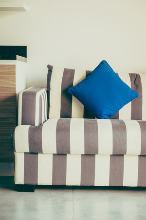 Beautiful luxury sofa decoration of livingroom interior - Vintage Film filterの写真素材