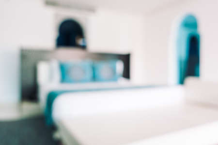 Abstract blur bedroom interior for backgroundの写真素材