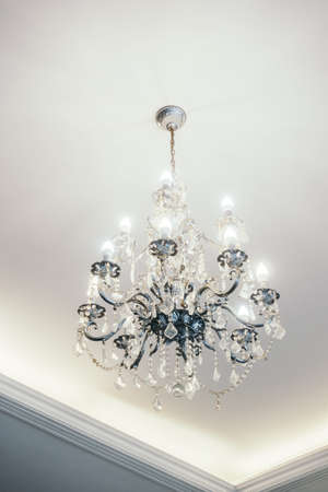Chandelier decoration in living room interior - Vintage light Filterの写真素材
