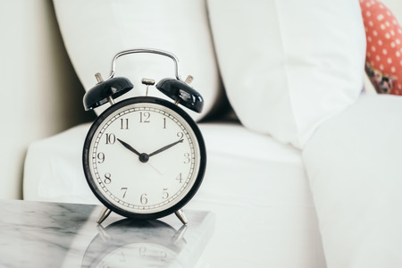 Morning clock and alarm in bedroom - Vintage Light Filter